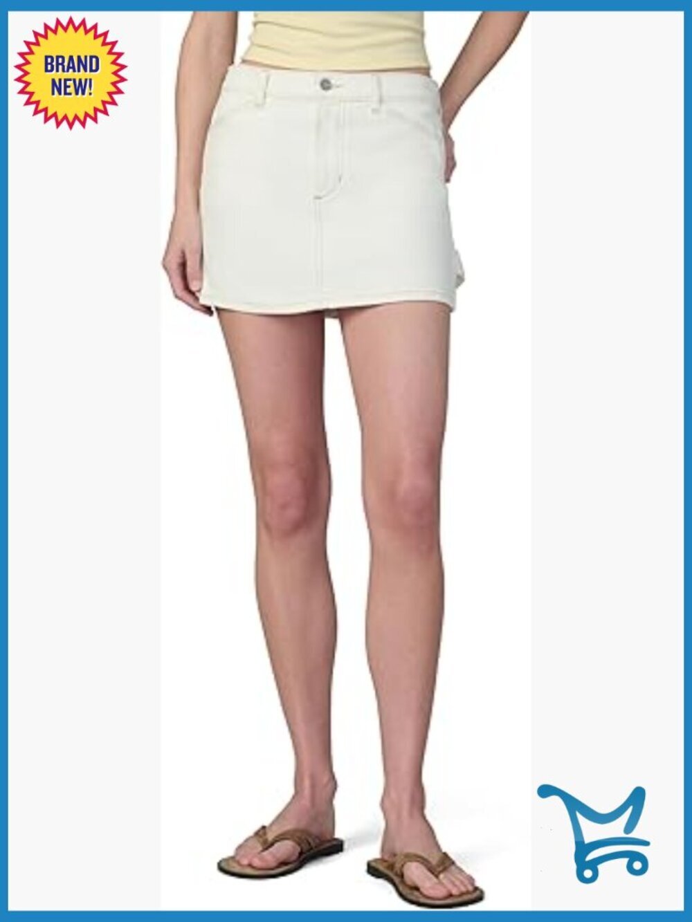 Carpenter Mini Skirt with Mid Rise, Slant Pockets, and Yoke Detail
